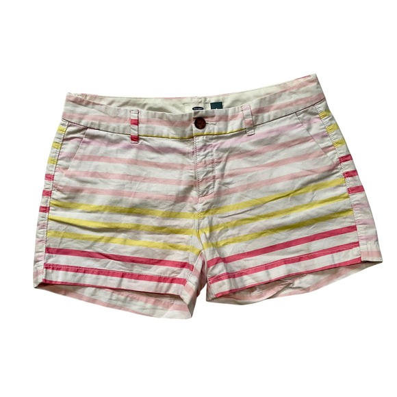 Old Navy Pants - Old Navy Womens 6 Pastel Striped Chino Shorts Cotton Summer Beach Preppy Casual